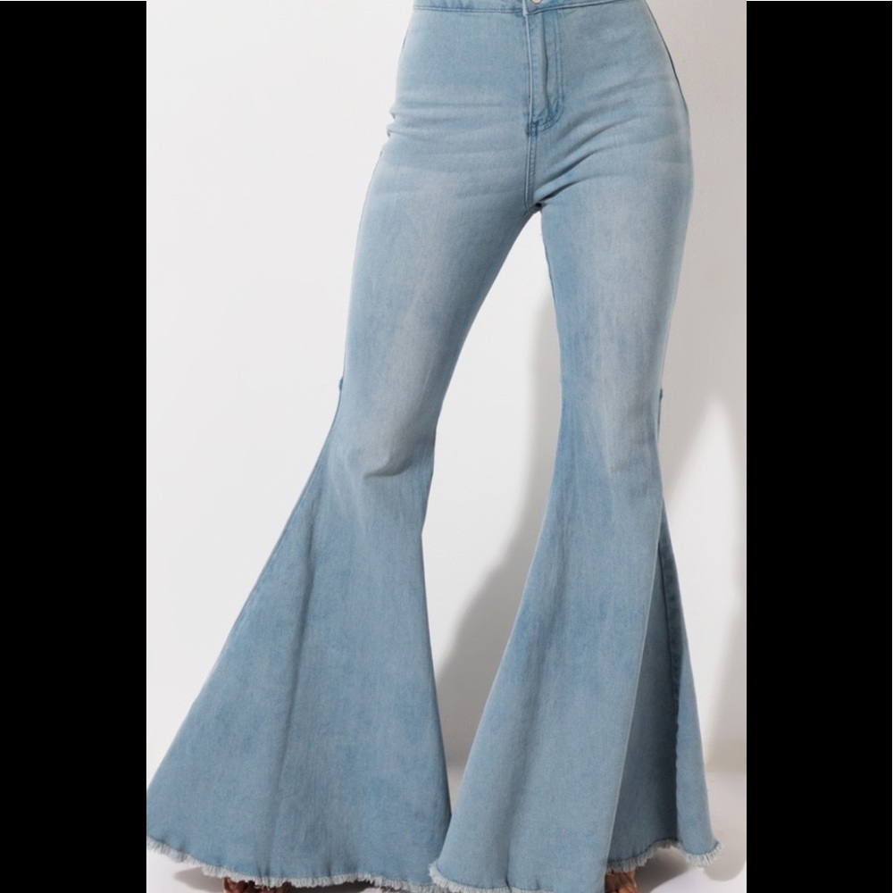 AKIRA Ultra Flare Denim Bell Bottoms
